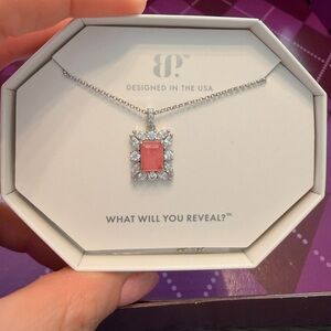 BP Silver Necklace with Pink Gemstone